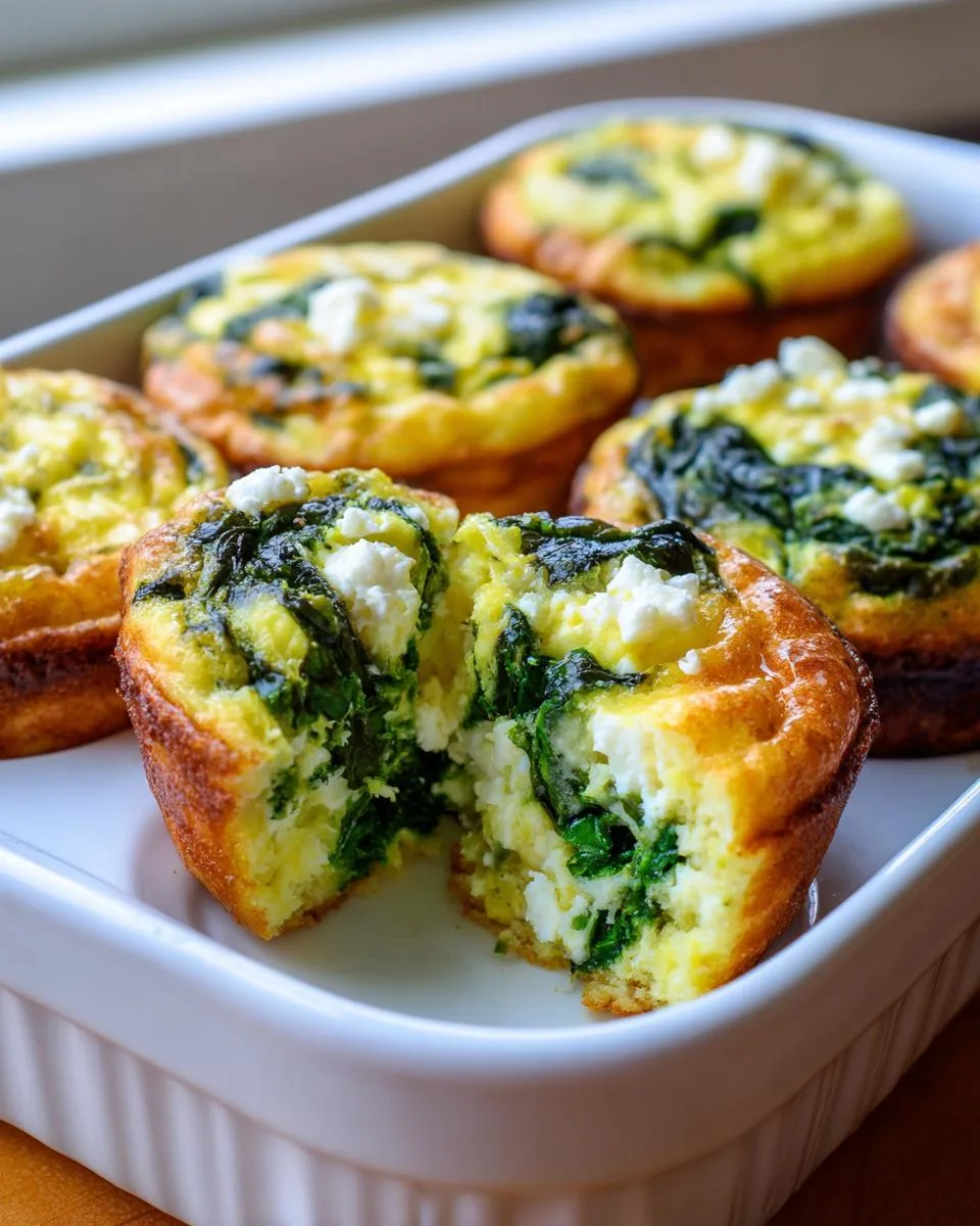 eggs spinach feta muffins - detail 4