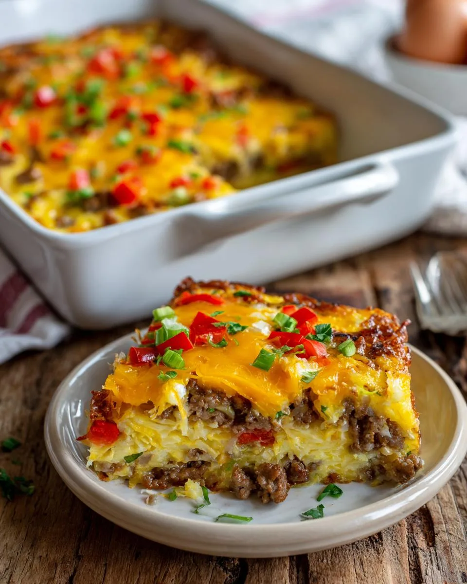 hashbrown filling breakfast casserole - detail 3