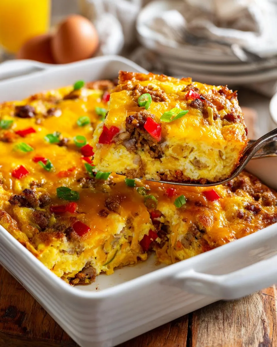 hashbrown filling breakfast casserole - detail 4
