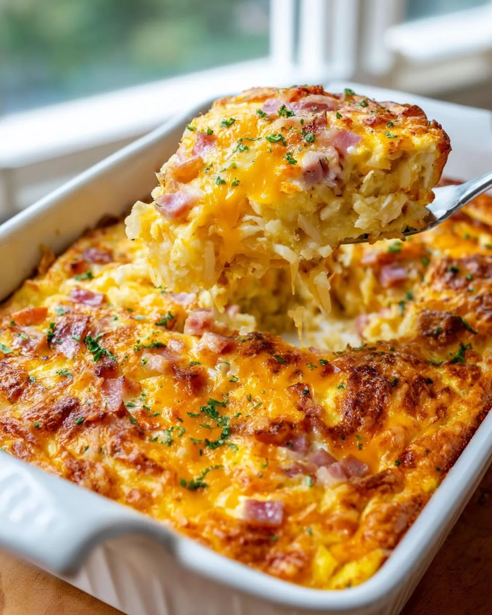 hashbrown ham breakfast casserole - detail 2