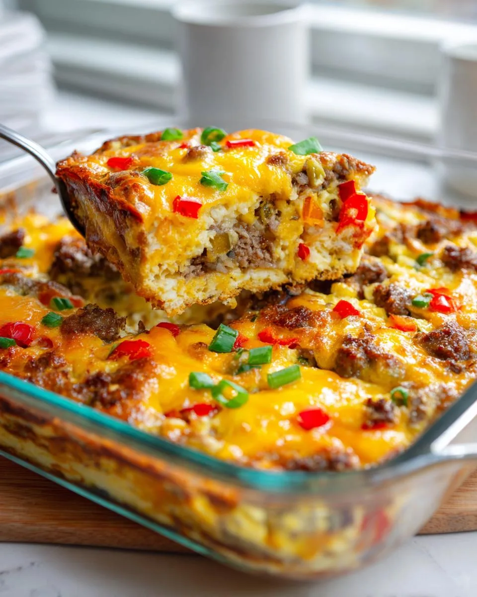 make-ahead breakfast casserole - detail 1