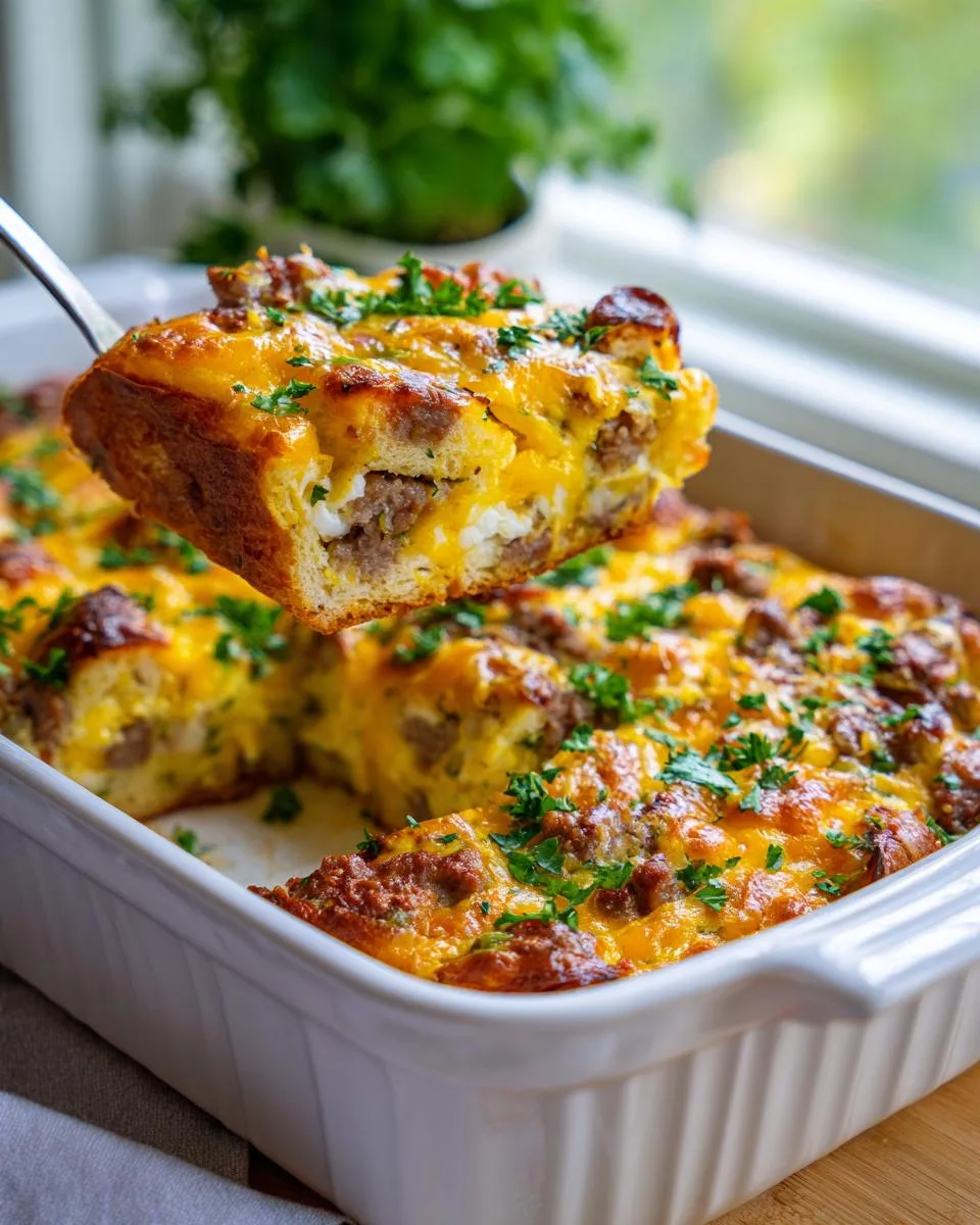 overnight breakfast strata casserole - detail 2