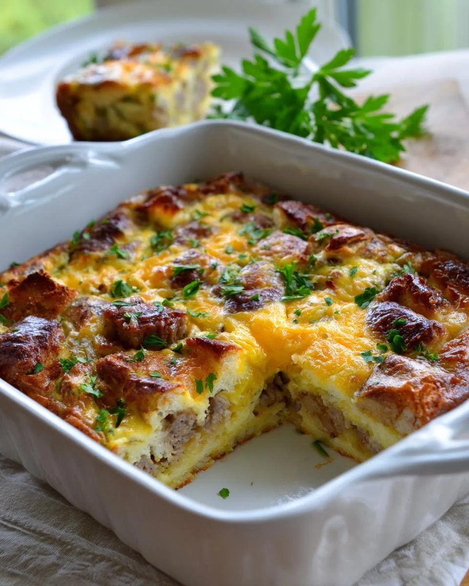 overnight breakfast strata casserole - detail 3
