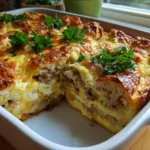 overnight croissant breakfast casserole