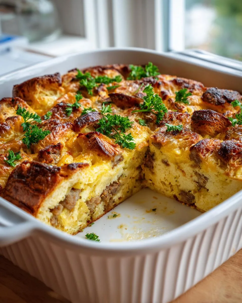 overnight croissant breakfast casserole - detail 4
