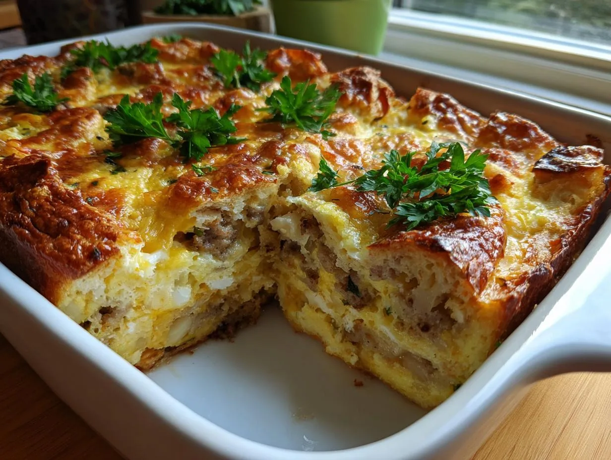 Delicious Overnight Croissant Breakfast Casserole in Just 6 Hours