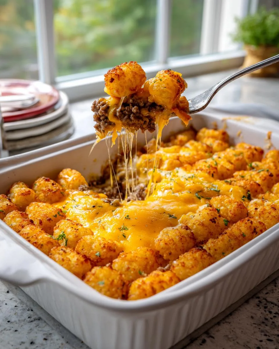sausage tater tot casserole - detail 1