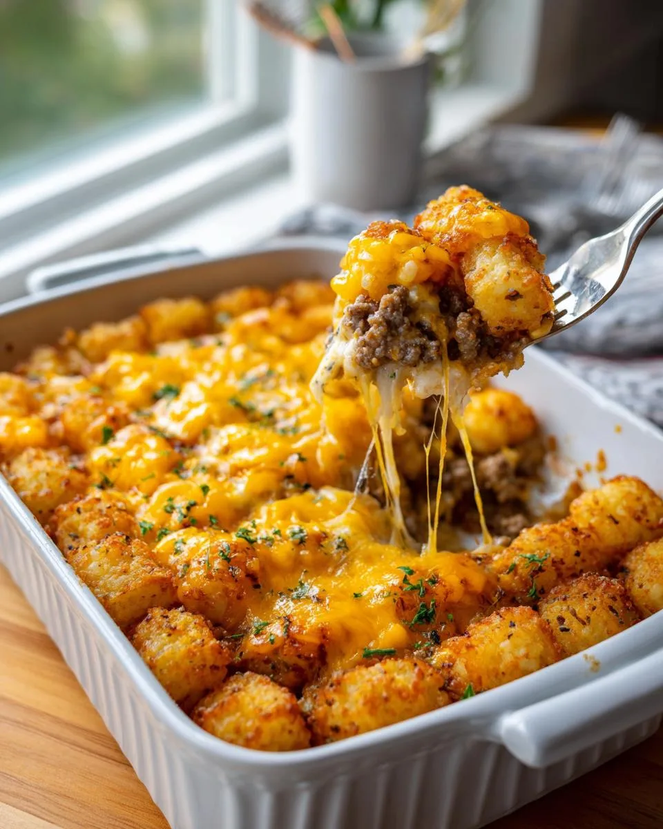 sausage tater tot casserole - detail 2