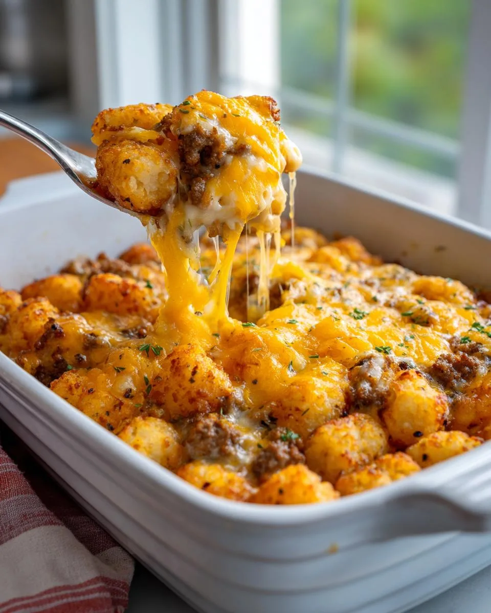 sausage tater tot casserole - detail 3