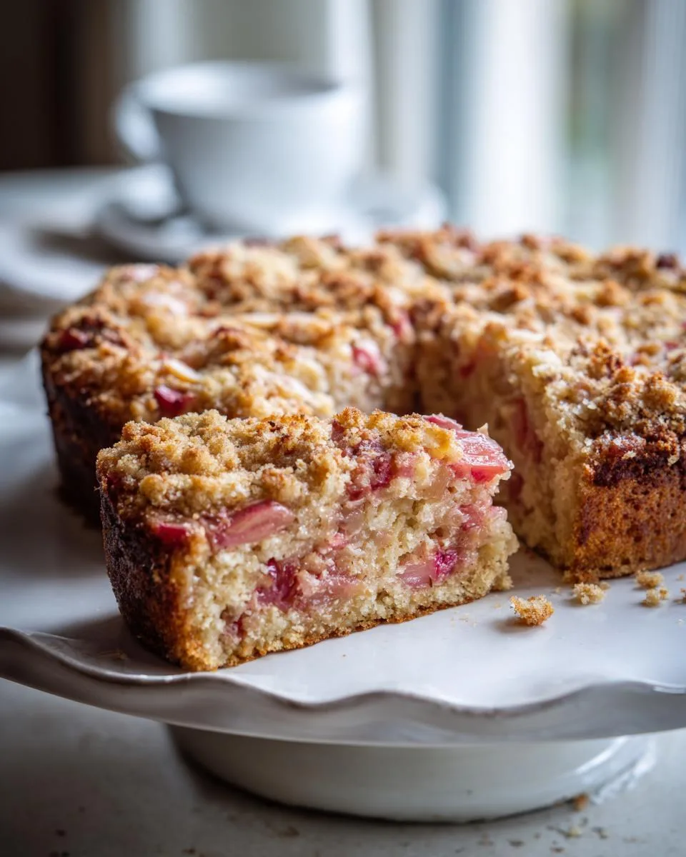 Almond Rhubarb Coffee Cake Recipe - detail 3
