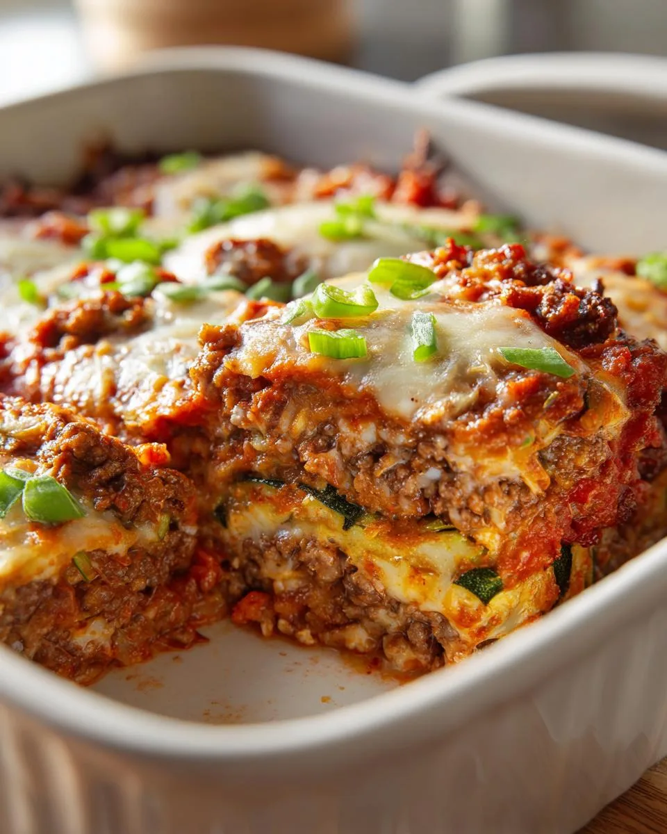 Beefy Zucchini Pizza Casserole - detail 3