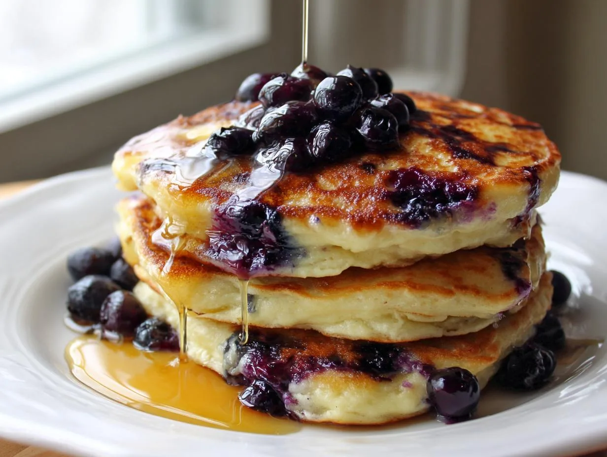Fluffy Blueberry Greek Yogurt Pancakes in 25 Minutes