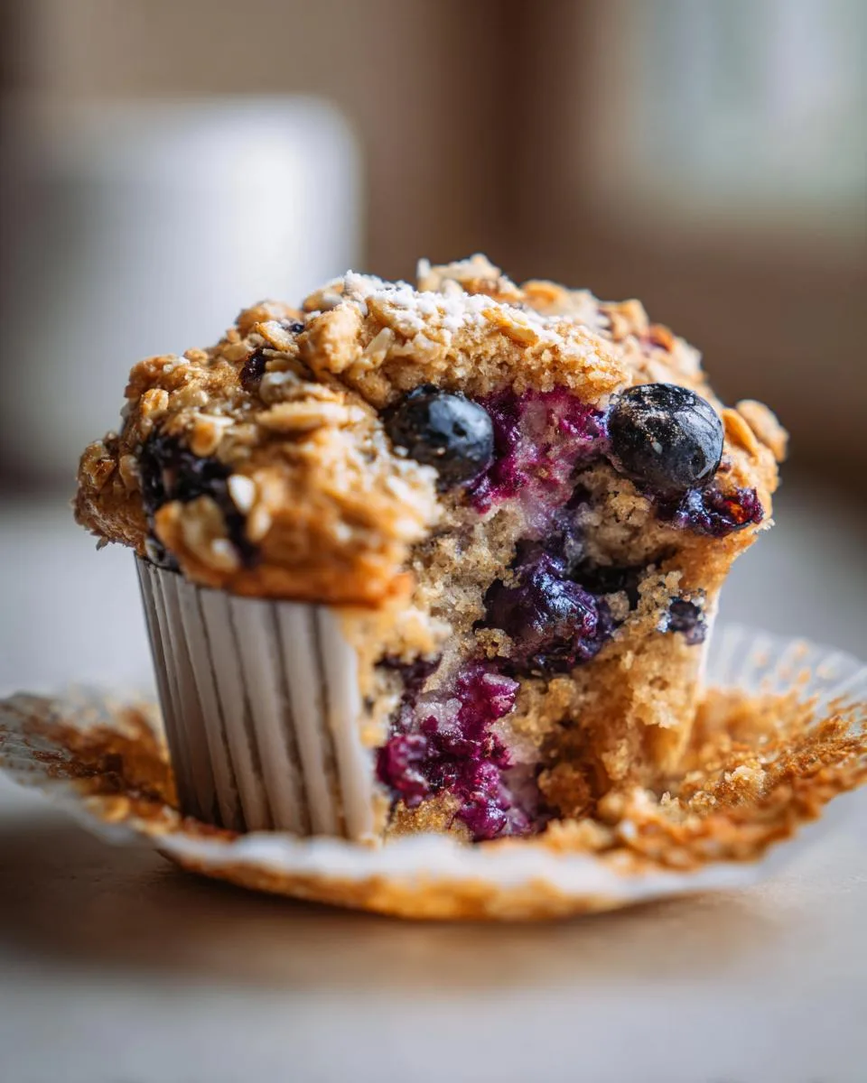 Blueberry Oat Breakfast Muffins - detail 3