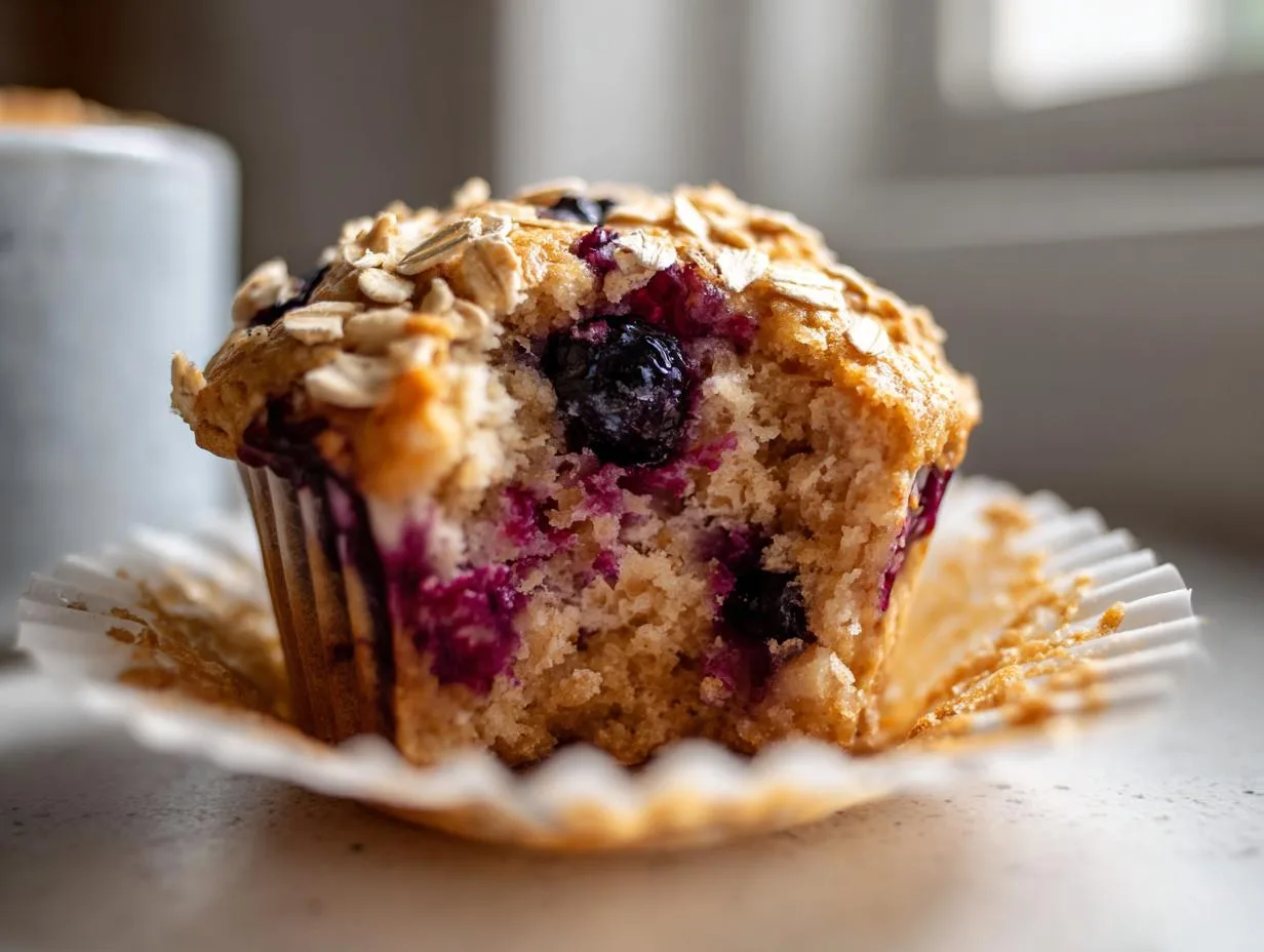 Moist Blueberry Oat Breakfast Muffins in Just 30 Minutes