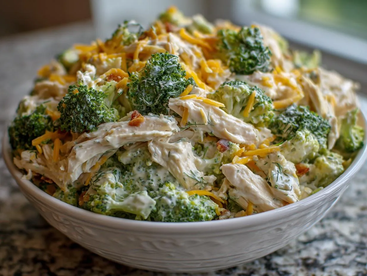 25-Minute Broccoli Cheddar Chicken Salad Bowl Bliss