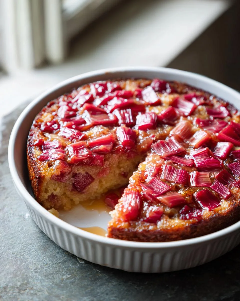 Caramelized Rhubarb Upside-Down Cake - detail 4
