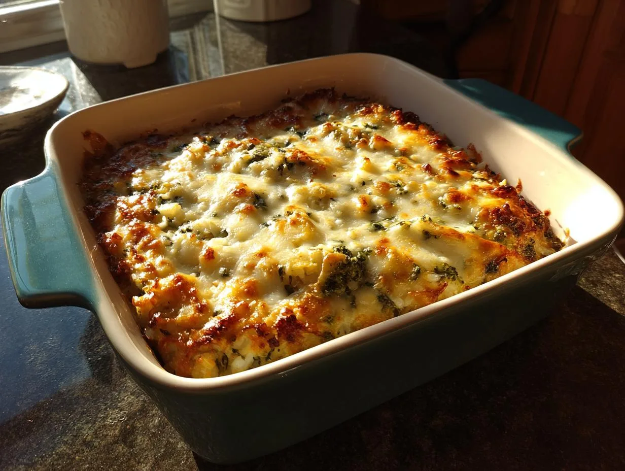 Creamy Cheesy Broccoli Rice Casserole in 30 Minutes