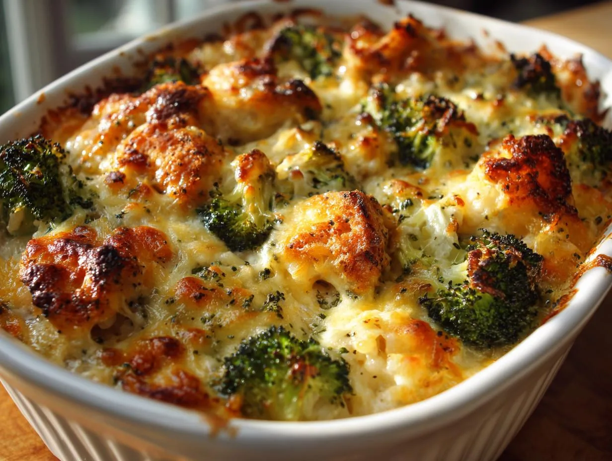 Creamy Cheesy Chicken Broccoli Rice Bake in 40 Minutes
