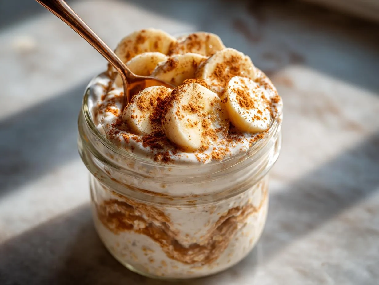 Creamy Cinnamon Banana Overnight Oats in 3 Easy Steps