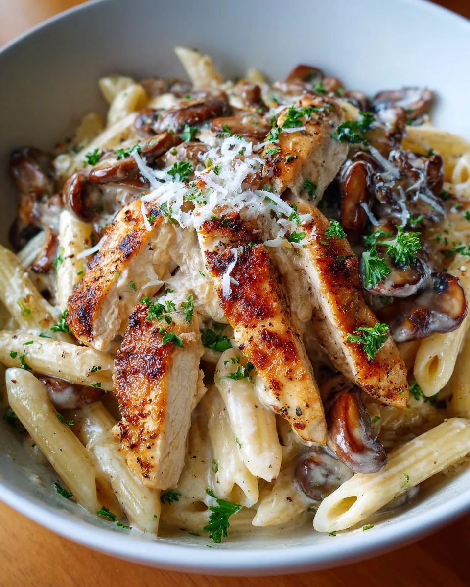 Creamy Chicken and Mushroom Pasta - detail 2