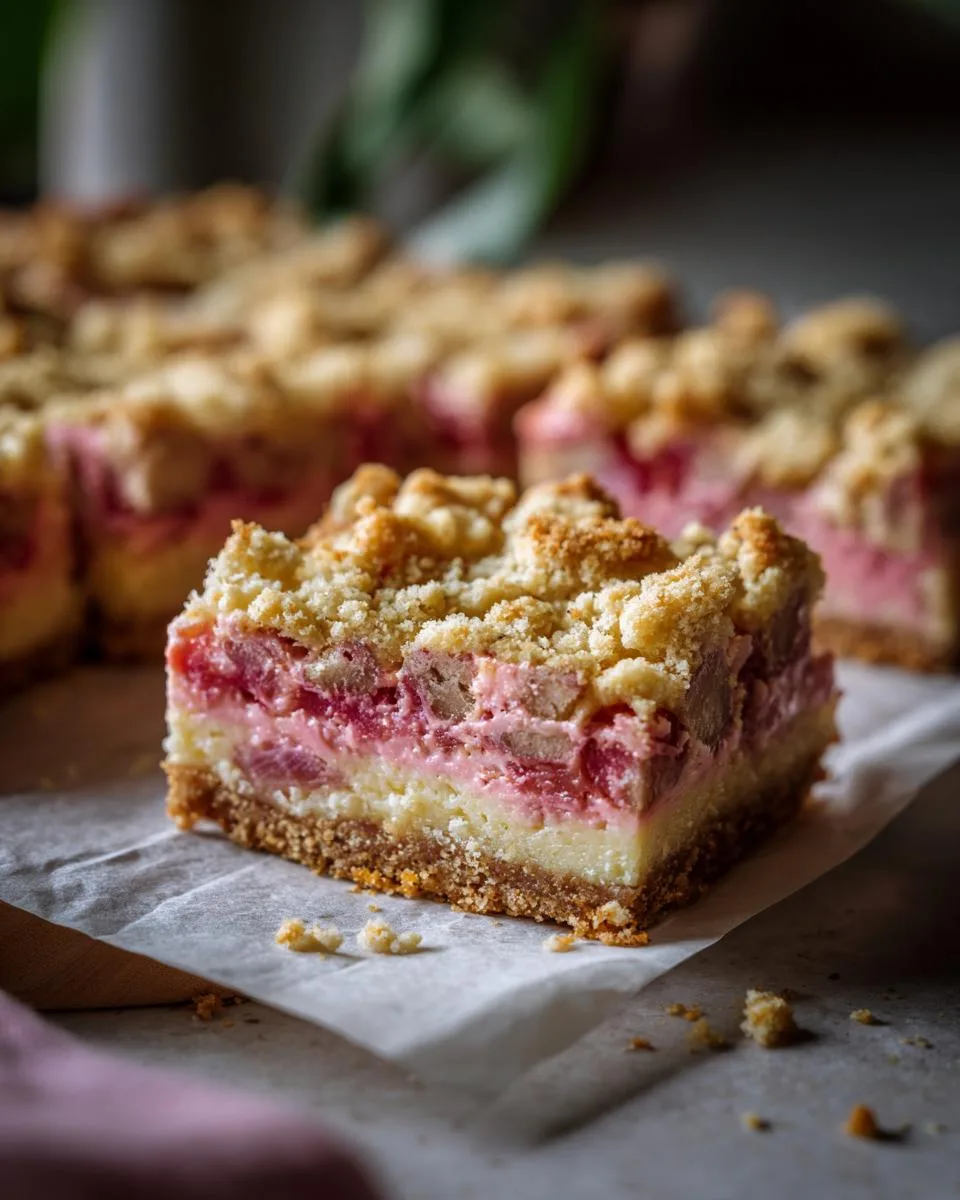 Creamy Rhubarb Cheesecake Bars: 1 Bite Takes You to Heaven