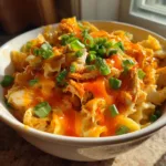 Crockpot Buffalo Chicken Mac Cheese
