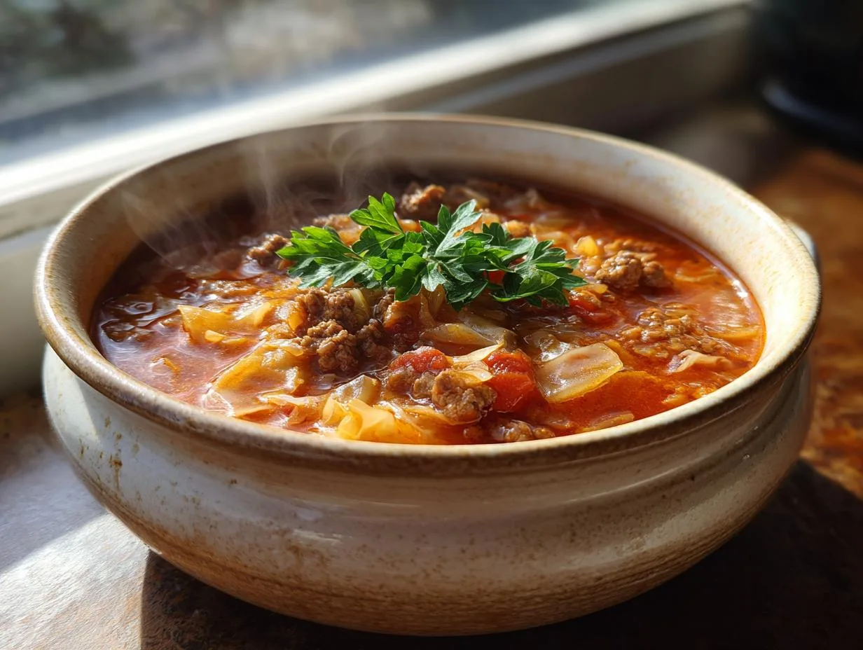 Hearty 5-Ingredient Crockpot Cabbage Roll Soup – Pure Comfort!