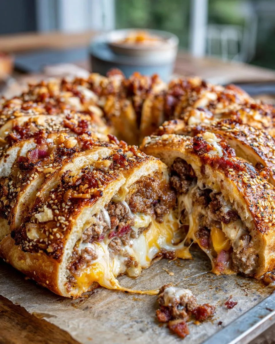 Easy Cheeseburger Garbage Bread - detail 2