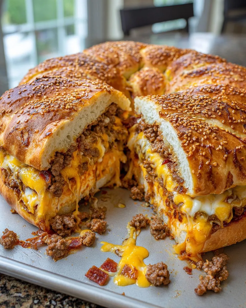 Easy Cheeseburger Garbage Bread - detail 3