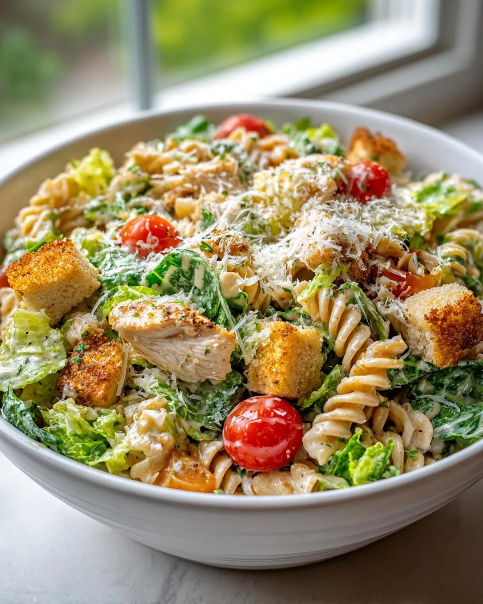 Easy Chicken Caesar Pasta Salad - detail 1