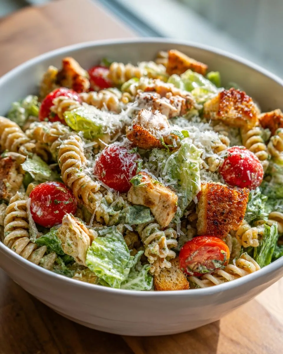 Easy Chicken Caesar Pasta Salad - detail 2