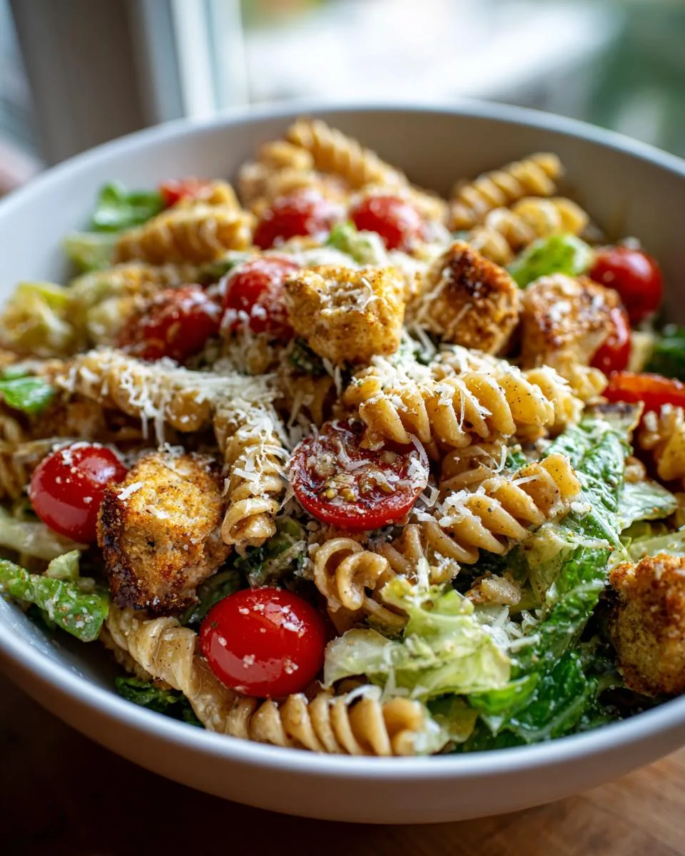 Easy Chicken Caesar Pasta Salad - detail 4