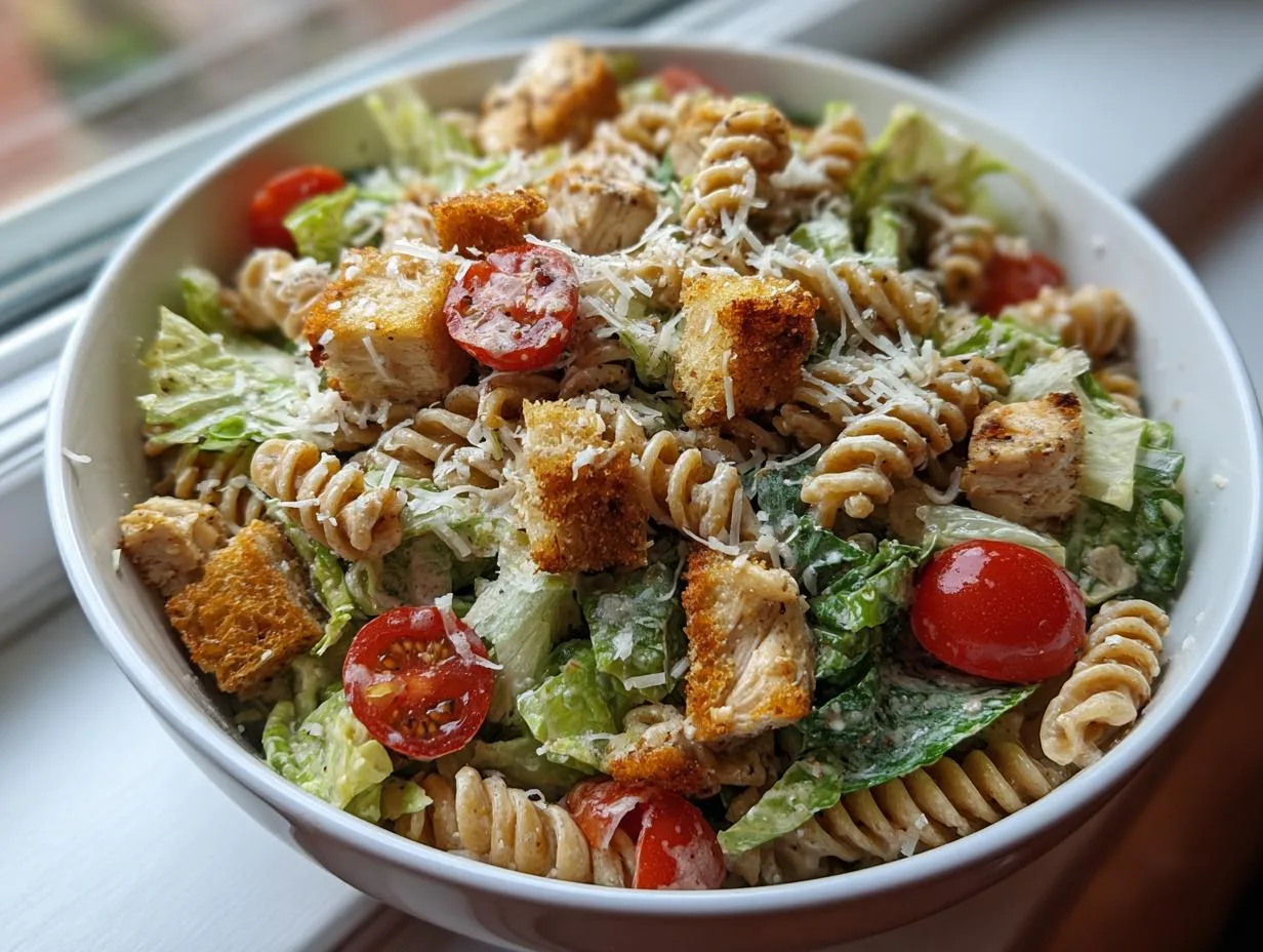 Easy Chicken Caesar Pasta Salad in Just 25 Minutes!