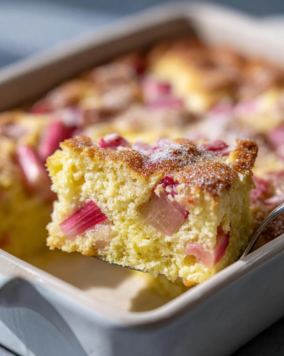 Easy Rhubarb Custard Cake Recipe - detail 4