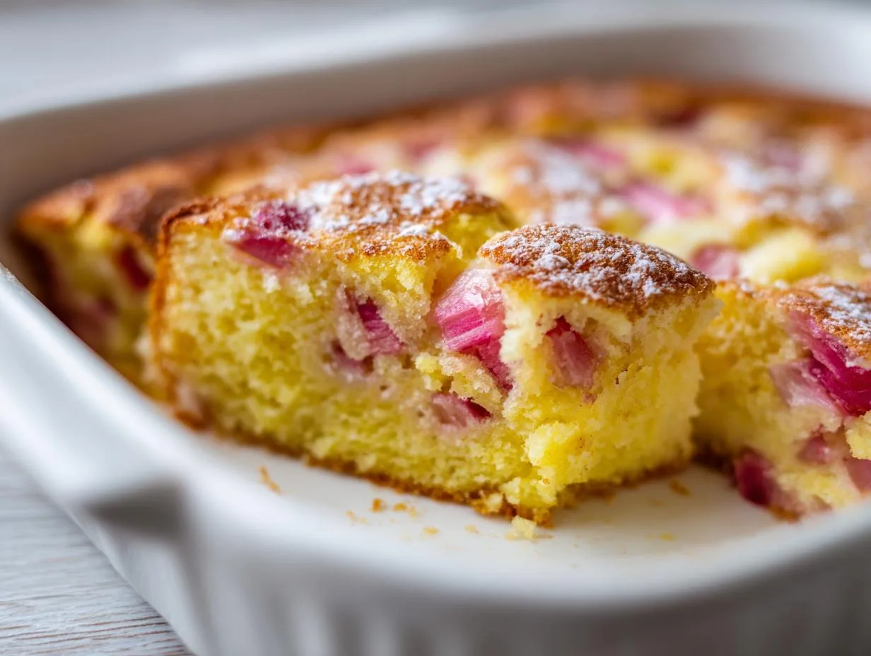 Easy Rhubarb Custard Cake Recipe: 5-Ingredient Magic You’ll Crave