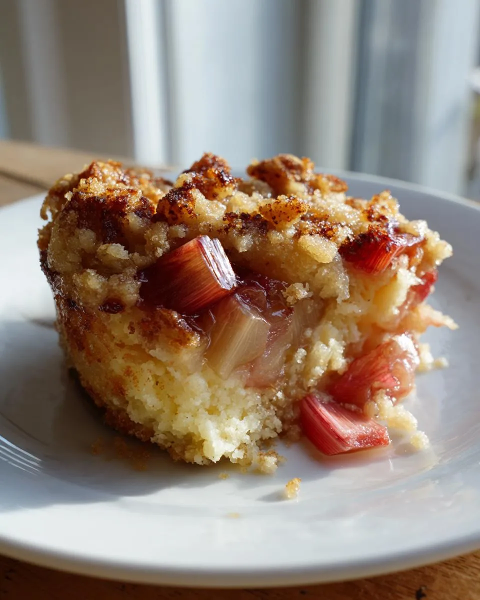 Easy Rhubarb Upside Down Cake - detail 3