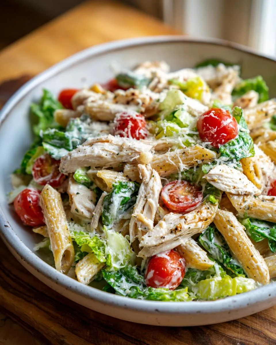 Healthy Chicken Caesar Pasta Salad - detail 4