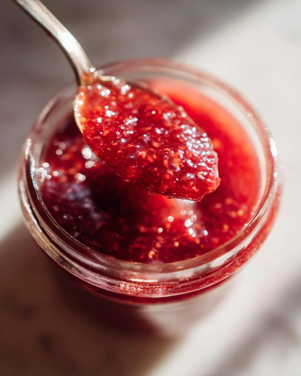 Homemade Strawberry Rhubarb Jam - detail 2