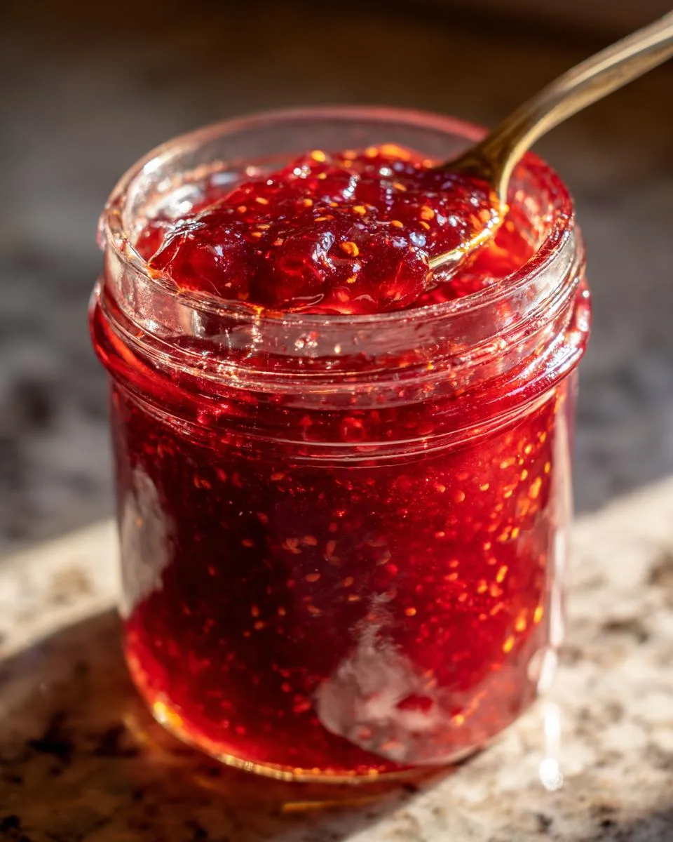 Homemade Strawberry Rhubarb Jam - detail 3