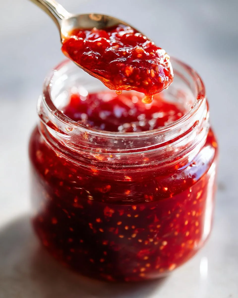 Homemade Strawberry Rhubarb Jam - detail 4