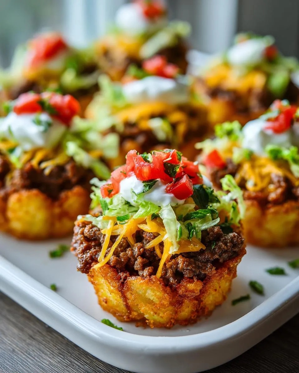 Loaded Tater Tot Taco Cups - detail 3