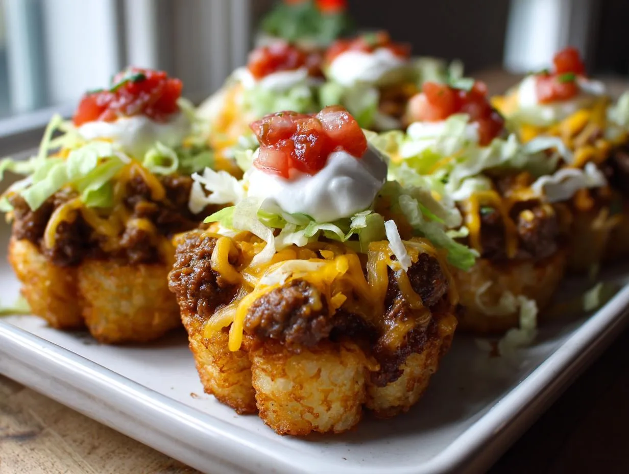 5 Insanely Delicious Loaded Tater Tot Taco Cups Recipe