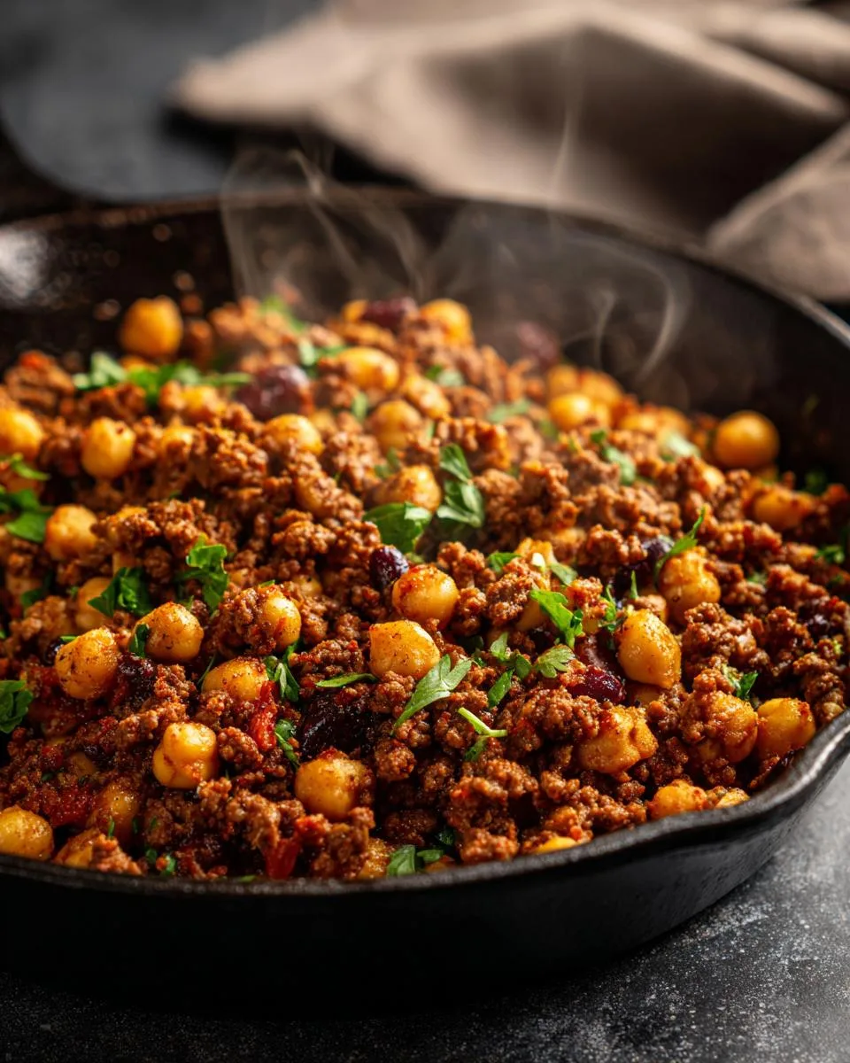 Middle Eastern Beef Chickpeas Skillet - detail 3