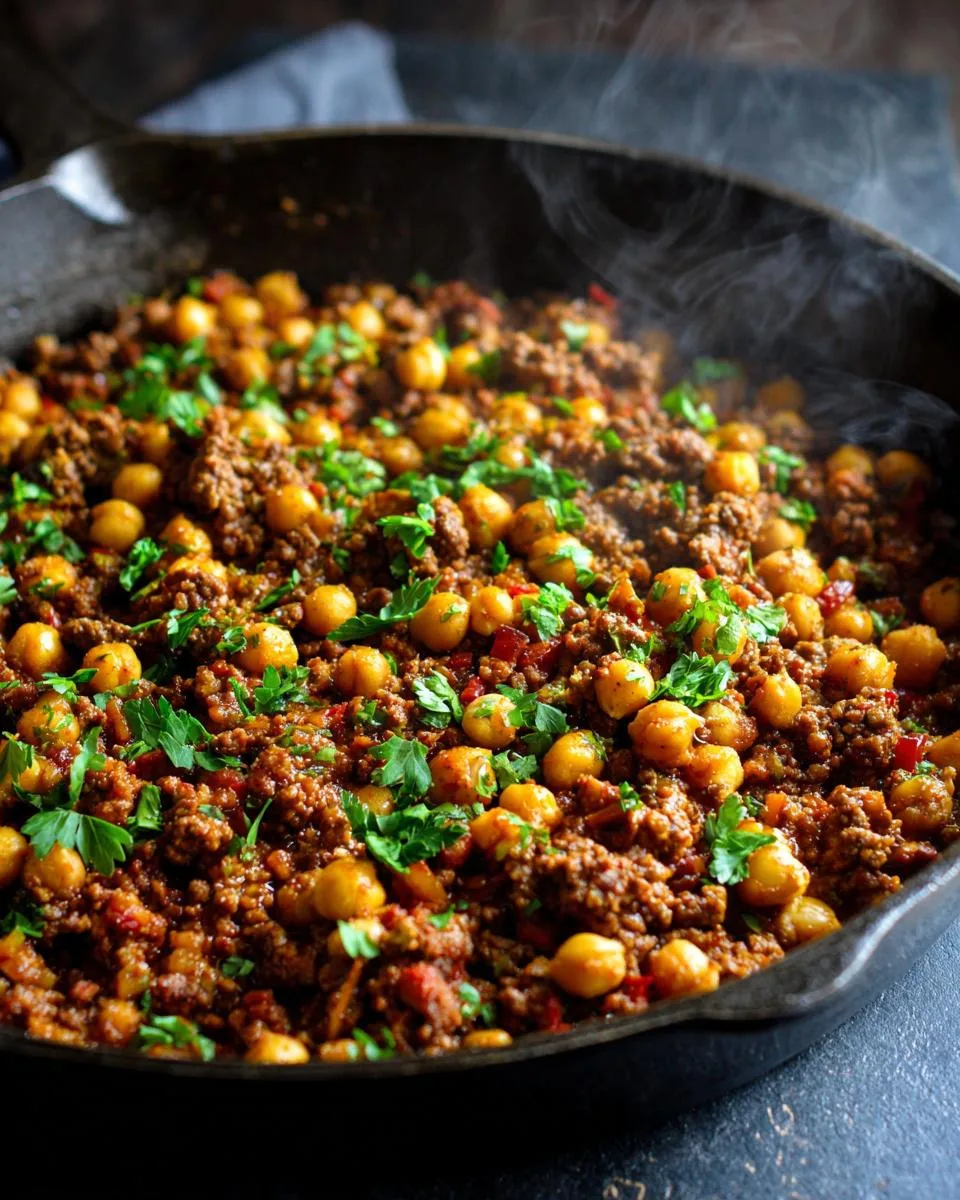 Middle Eastern Beef Chickpeas Skillet - detail 4