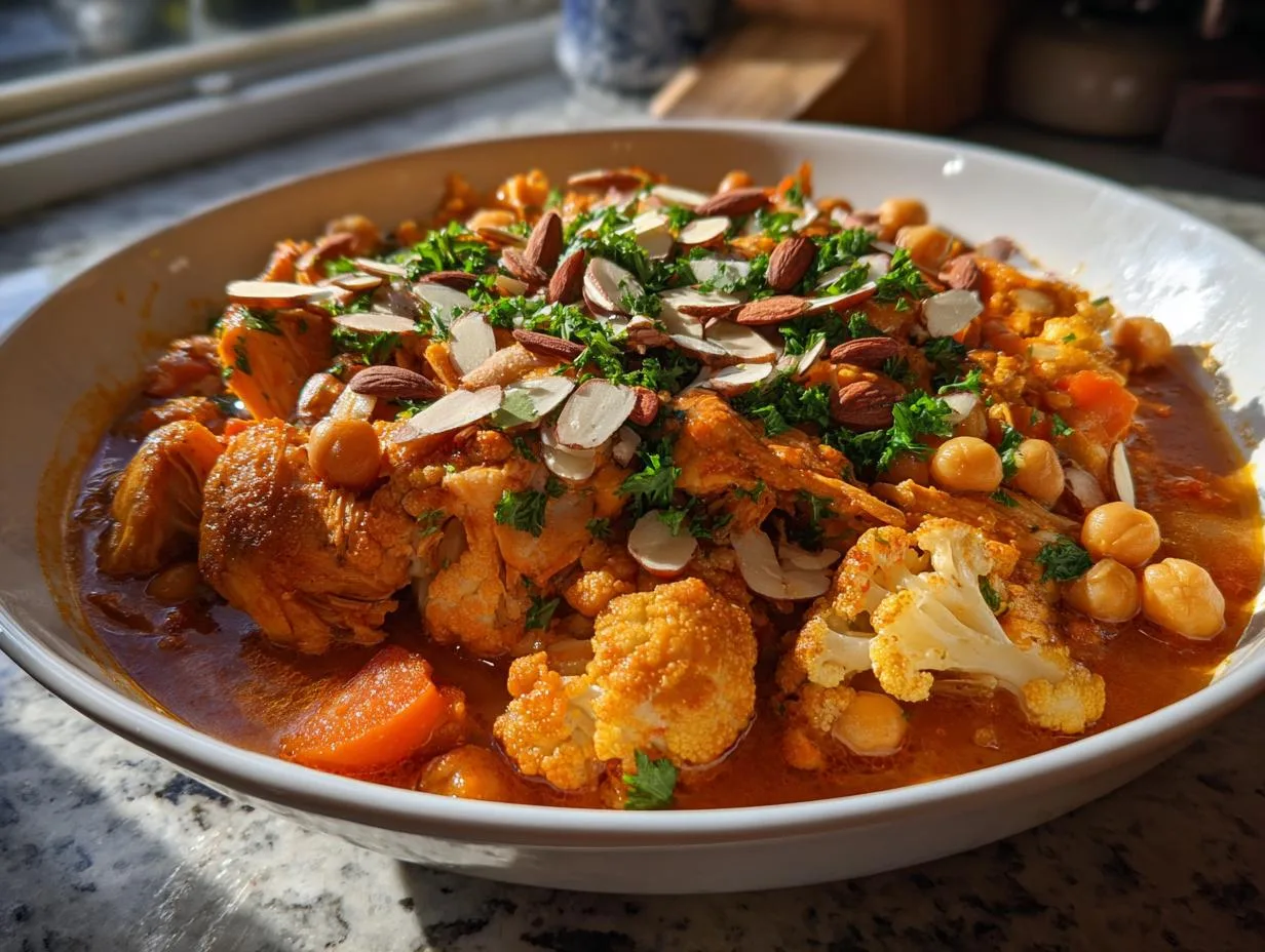 Hearty Moroccan Chicken Cauliflower Stew in Just 5 Steps