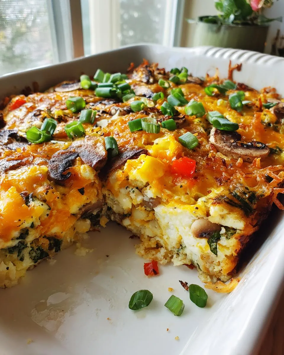 Mushroom Cheddar Egg Bake - detail 2