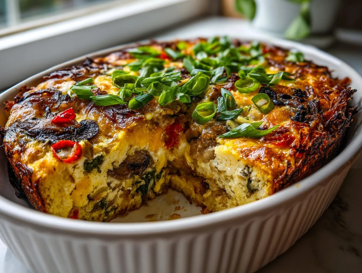 Irresistible Mushroom Cheddar Egg Bake in 5 Easy Steps