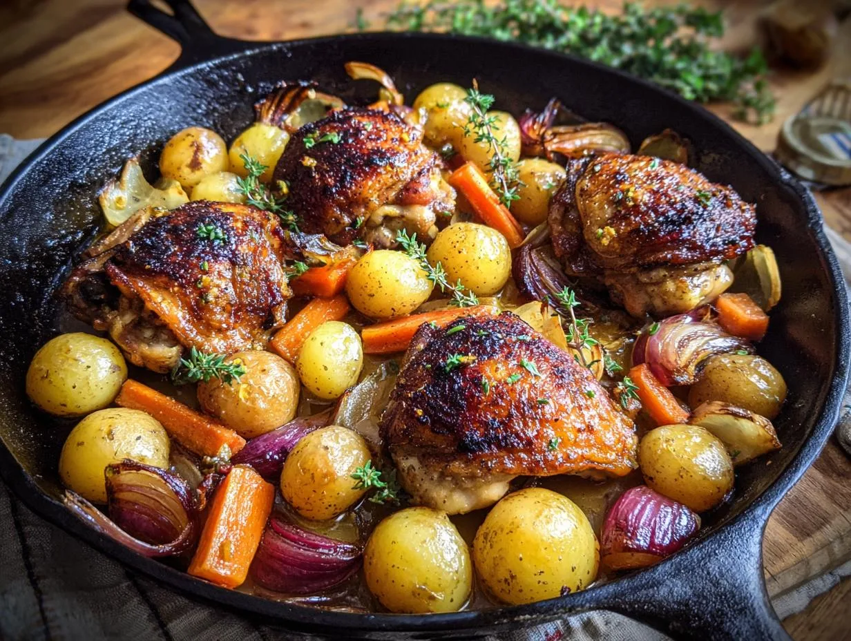 Juicy One Pan Chicken Dinner in Just 30 Minutes