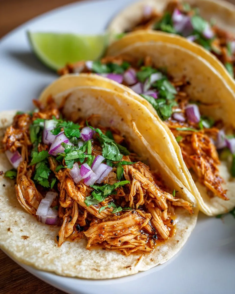 Slow Cooker Shredded Chicken Tacos - detail 2