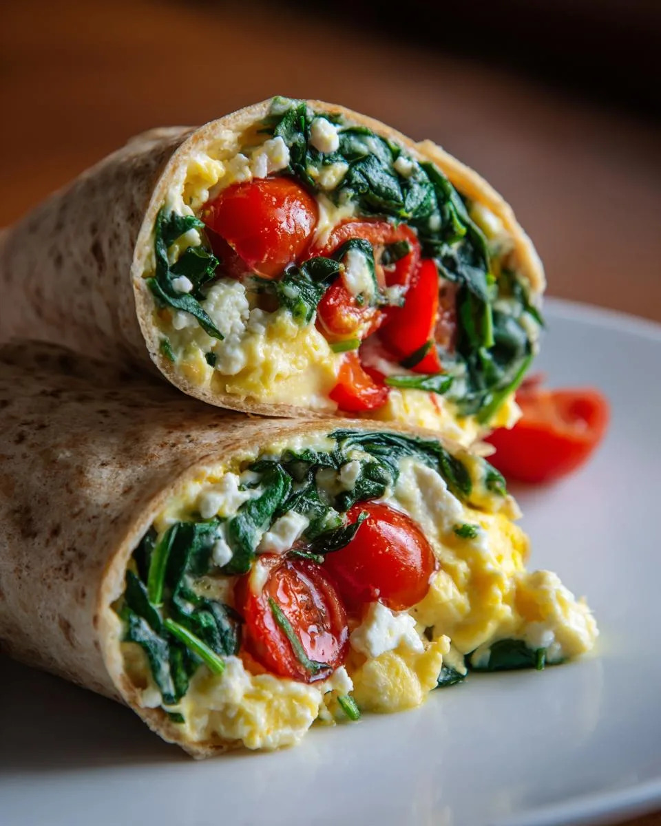 Spinach Feta Egg Breakfast Wraps - detail 2